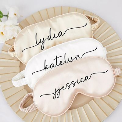DOYOUWE Personalized Sleep Eye Mask, Personalized Custom Sleep Eye Mask, Christmas & Holiday Gift, Bridesmaid Proposal Gift-Bridesmaid Gift, Wedding Gift for Women, Bridal Shower Party Favors