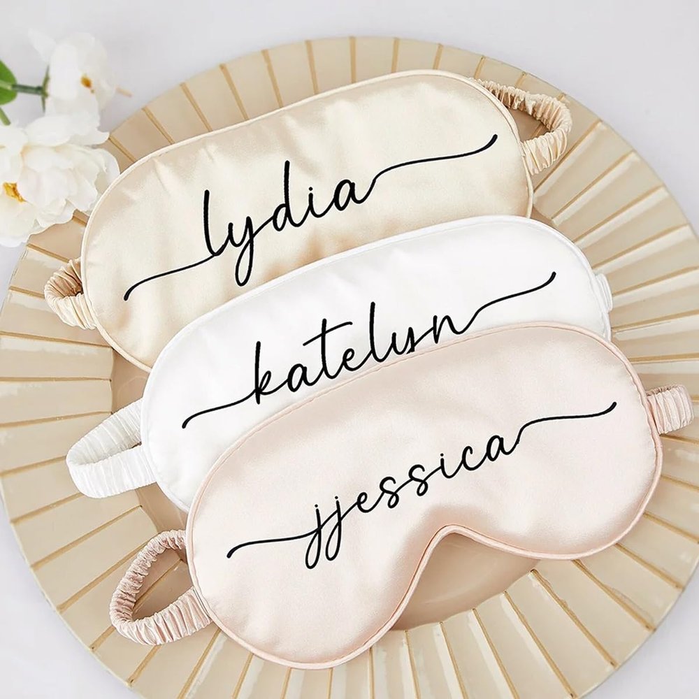 DOYOUWE Personalized Sleep Eye Mask, Personalized Custom Sleep Eye Mask, Christmas & Holiday Gift, Bridesmaid Proposal Gift-Bridesmaid Gift, Wedding Gift for Women, Bridal Shower Party Favors