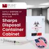 Conseal Sharps Cabinet, Sharps Disposal Container Storage, Sharps Container Wall Mount for 1 Gallon Biohazard Containers, Sharps Containers with Lock & Key, Powder Coated White Finish view 2