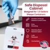 Conseal Sharps Cabinet, Sharps Disposal Container Storage, Sharps Container Wall Mount for 1 Gallon Biohazard Containers, Sharps Containers with Lock & Key, Powder Coated White Finish view 4