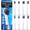 demirdental Charcoal Mini Hard Replacement Brush Heads Compatible with Philips Sonicare Small Hard Brush Precision Cleaning - White - Replaces HX4088 8 Pack view 1