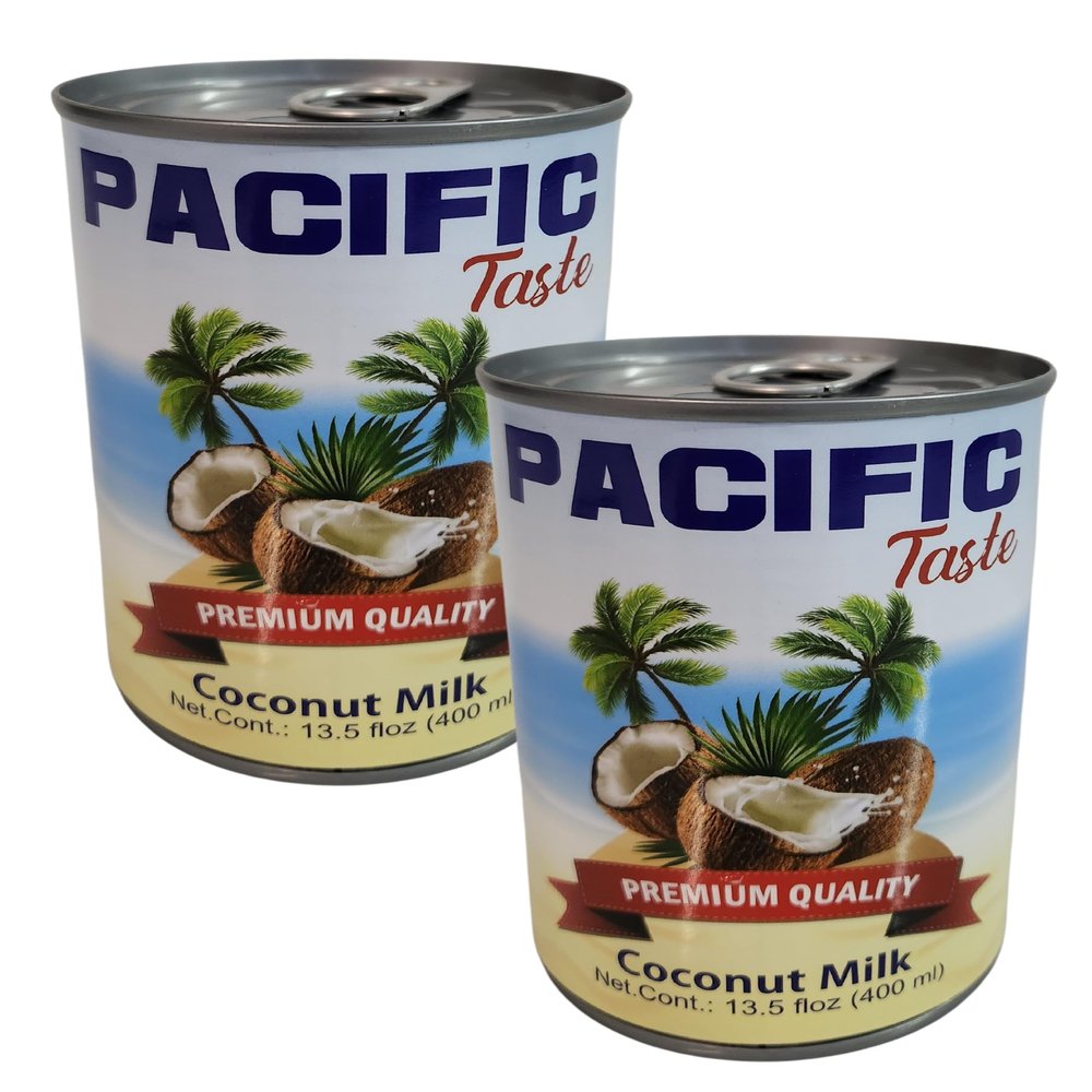 Pacific Taste - Coconut Milk (Pack Of 2 x 13.5 Oz Ea) Premium, Canned Coconut Milk from Thailand, Lactose Free, Non Dairy Vegan Milk - for Curries & More
