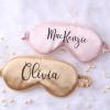 DOYOUWE Personalized Satin Eye Mask, Personalised Sleep Mask, Bridesmaid Eye Mask for Mother's Day Birthday Wedding Favors Customized Monogram Name Bridal Shower Travel Gift view 3