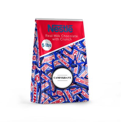 CandyKrave Crunch Snack Size Chocolate Bars Milk Candy, 5 lb Crunch Chocolate Candy Bars, Snack Size Crunch Bars Great Treats for Easter and Thanksgiving, Pinata Candy Bowls, & More!