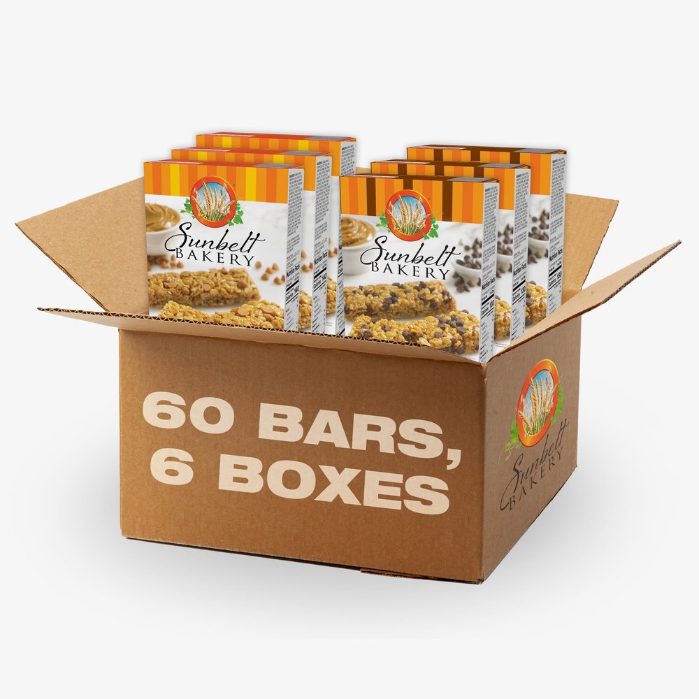 Sunbelt Bakery Peanut Butter Lovers Pack, 2 Flavor Chewy Granola Bar Variety Pack, 60 Piece Assortment
