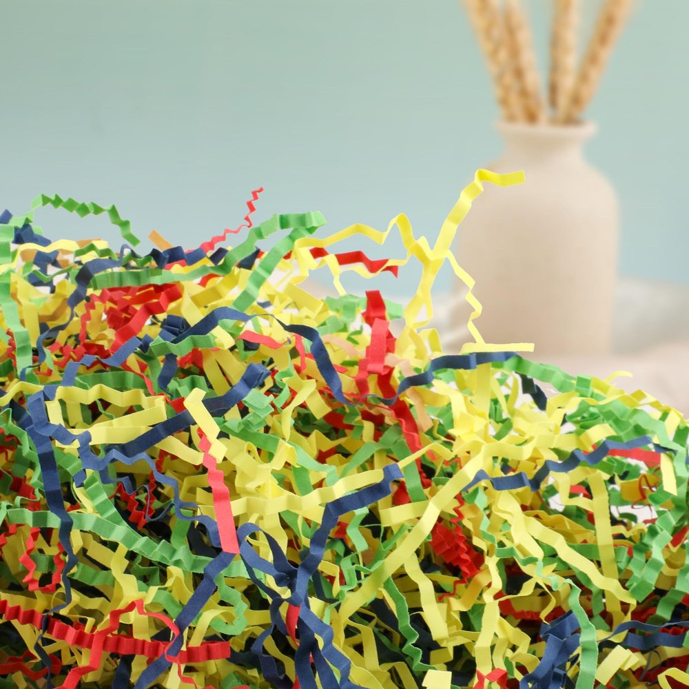 TCAIRG 2 LB - Carnival mix - Crinkle Cut Paper Shred Filler great for Gift Wrapping, Basket Filling, Box Confetti Shredded, Box Stuffing