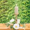 VOSAREA Pillar Candle Wreath Artificial Flowers for Home Decor Spring Table Centerpiece for Festivals Parties and Everyday Use view 2