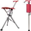 Haocloud Folding Cane Seat Set, Portable Cane Stool, Convenient Folding Cane Chair Seat, Aluminium Cane, 3 Legs Height Adjustable, Unisex Suitable for Elderly People, gaoyun-1001 view 3