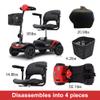 Folding Mobility Scooter for Seniors 4 Wheel Scooter for Adults Electric Medical Scooter Compact for Foldable in Boot Trunk for Traveling with Seniors (LITE Red) view 4