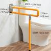 Flip Up Grab Bars, Handicap Stainless Steel Toilet Handrails 23.6 Inch Wall Mounted Bathroom Safety Support with Leg Flouresent for Elderly Seniors view 2