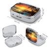 Pill Box Square Pill Case for Purse & Pocket Portable Mini Sunset Beach Pill Organizer with 2 Compartment Cute Pill Container Holder Travel Pillbox to Hold Vitamins Medication Fish Oil view 2