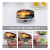 Pill Box Square Pill Case for Purse & Pocket Portable Mini Sunset Beach Pill Organizer with 2 Compartment Cute Pill Container Holder Travel Pillbox to Hold Vitamins Medication Fish Oil view 4
