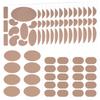 18 Sheets Moleskin Adhesive Pads, Multi-Shaped & Oblate & Oval Moleskin Tapes, Anti-Wear Moleskin Strips Prevention Pads Mole Skin Patch for Feet Heels view 1