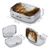 Pill Box Square Pill Case for Purse & Pocket Portable Mini Canal and Church Pill Organizer with 2 Compartment Cute Pill Container Holder Travel Pillbox to Hold Vitamins Medication Fish Oil view 2