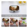 Pill Box Square Pill Case for Purse & Pocket Portable Mini Canal and Church Pill Organizer with 2 Compartment Cute Pill Container Holder Travel Pillbox to Hold Vitamins Medication Fish Oil view 4