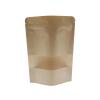 Kraft Paper Zipper Pouches,ULIFESTAR Kraft Stand Up Zip Lock Pouch Bags,100PCS Resealable Bag with Transparent Window and Tear Notch Resealable Bag for Small Business HomeUse,6.3"*9"(16 * 23cm+4cm) view 1