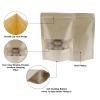 Kraft Paper Zipper Pouches,ULIFESTAR Kraft Stand Up Zip Lock Pouch Bags,100PCS Resealable Bag with Transparent Window and Tear Notch Resealable Bag for Small Business HomeUse,6.3"*9"(16 * 23cm+4cm) view 3