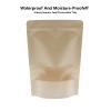 Kraft Paper Zipper Pouches,ULIFESTAR Kraft Stand Up Zip Lock Pouch Bags,100PCS Resealable Bag with Transparent Window and Tear Notch Resealable Bag for Small Business HomeUse,6.3"*9"(16 * 23cm+4cm) view 4