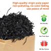 Darfukei Crinkle Paper Filler, Shredded Paper For Gift Baskets 1/2LB(8 oz) Black, Crinkle Cut Paper Shred For Birthdays, Weddings,Boxes Bags,Halloween Basket Filler,Anniversaries,Gift Wrapping view 2