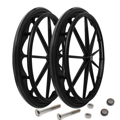 (1PR,Black) Wheelchair rear wheel replacement 24x1"wheel,Rear Wheel Assembly for 16-18-20 Inch Wheelchairs, Replacement parts (24 * 1(1 Pair))