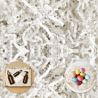 Darfukei Crinkle Paper Filler, Valentine's Day 1/2LB(8 oz) Shredded Paper For Gift Baskets, White bridesmaid proposal gifts, Crinkle Cut Paper Shred For Birthdays, Weddings,Boxes Bags, Basket Filler, Anniversaries, Gift Wrapping