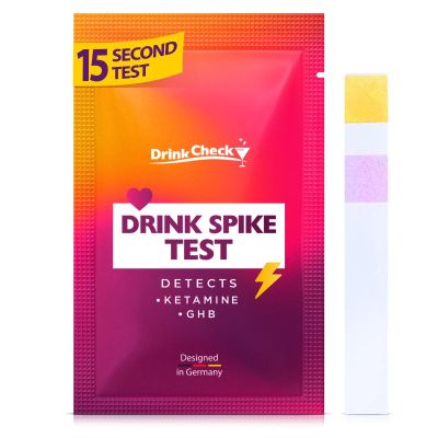 DrinkCheck Drink Safety Test Strips, 1 Test  Detect Harmful Substances in Seconds  Portable Personal Security Kit for Clubs and Parties  Compliant with California Law