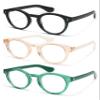 AMOMOMA 3 Pack Classic Round Reading Glasses for Women Men,Retro Blue Light Computer Reader Frame AM6142 C1+C2+C4 2.5X view 1