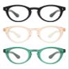 AMOMOMA 3 Pack Classic Round Reading Glasses for Women Men,Retro Blue Light Computer Reader Frame AM6142 C1+C2+C4 2.5X view 2