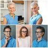 AMOMOMA 3 Pack Classic Round Reading Glasses for Women Men,Retro Blue Light Computer Reader Frame AM6142 C1+C2+C4 2.5X view 3