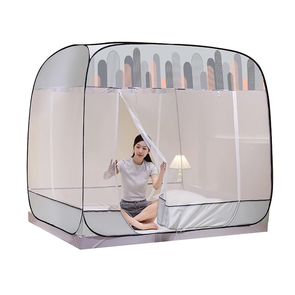 Mosquito Net for Bed,Portable Folding Net Bed with Bottom Mosquito Net Tent Use Mosquito Netting for Adults Trip Camping Travel,D,1.8 * 2.2M