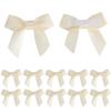 AIMUDI Ivory Satin Ribbon Bows 2" Self Adhesive Satin Bow for Gift Wrapping Premade Bows with Double-Sided Tape for Making Crafts Baby Shower Birthday Party Wedding Decorations, 50 PCs view 1