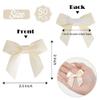 AIMUDI Ivory Satin Ribbon Bows 2" Self Adhesive Satin Bow for Gift Wrapping Premade Bows with Double-Sided Tape for Making Crafts Baby Shower Birthday Party Wedding Decorations, 50 PCs view 2