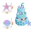 10Pcs Starfish Shell Cake Decorations Resin Beach Theme Cake Topper Under the Sea Ocean Birthday Party Decor DIY Phone Case Craft Jewelry Accessories (A) view 3