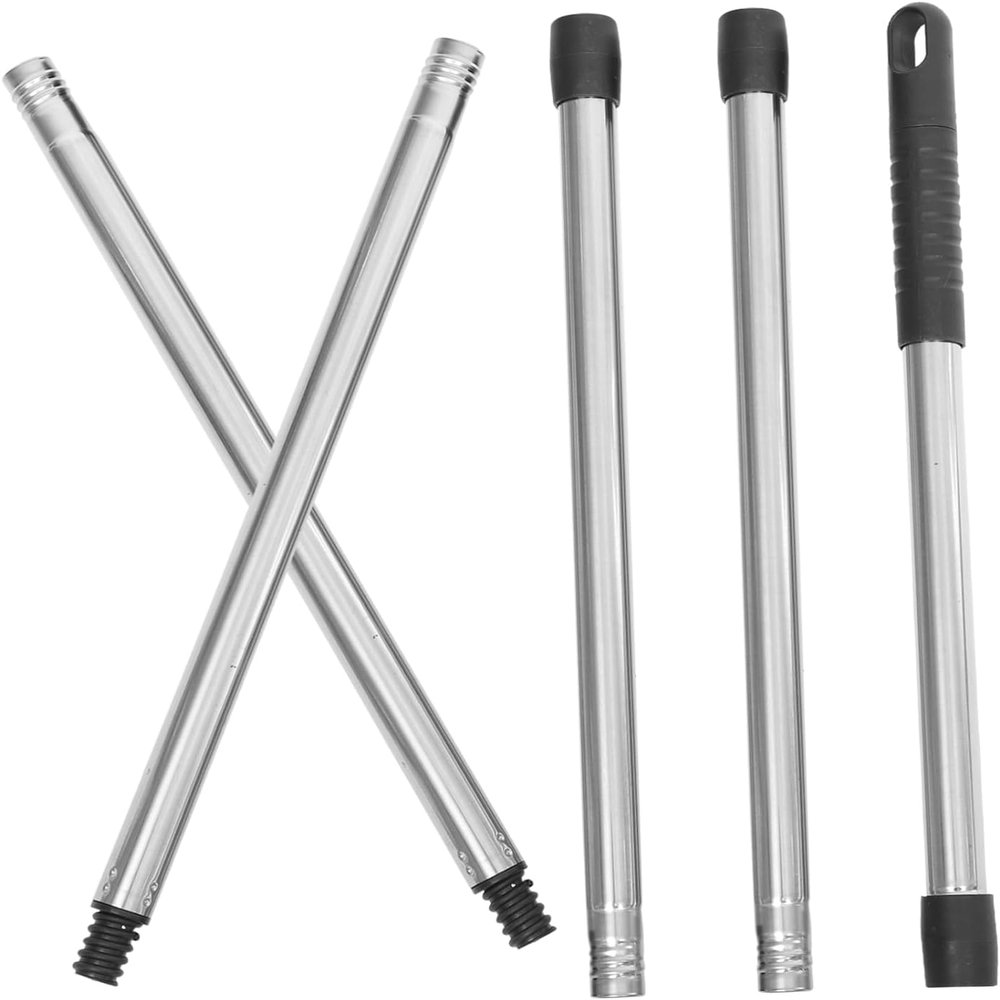 PSUFURV Universal Broomstick mop Stick Replacement mop Stick Stainless mop Pole Stainless Steel American Handle mop Section Mop Handle Stainless Broom rods