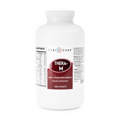 GeriCare Thera M Multivitamin Caplets, Blend of Vitamins and Minerals to Ensure Maximum Nutritional Support Antioxidant Protection Supplement, 1000 Count (Pack of 1)