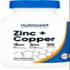 Nutricost Zinc + Copper Capsules (120 Servings)(15MG Zinc + 2MG Copper Per Serving) - Non GMO, Vegetarian view 1