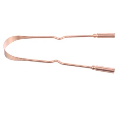 ARTIBETTER 1pc Portable Pure Copper Scrapper Mouth Fresh Breath Ergonomic Design Scraping Case