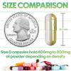XPRS Nutra Size 0 Empty Capsules - 100 Count Clear Enteric Coated Empty Gelatin Capsules - Delayed Release Pills - DIY Capsule Filling - Pure Bovine Empty Enteric Gel Caps view 3