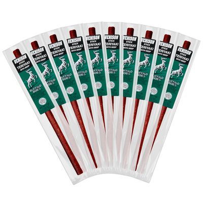 Buffalo Bob's Wild Game Meat Snack Stick - Venison Teriyaki Stick 10 Pack