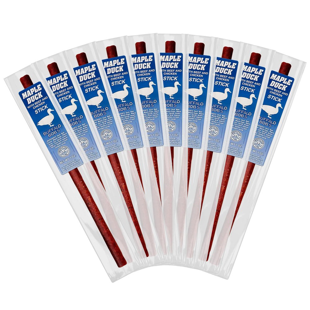 Buffalo Bob's Wild Game Meat Snack Stick - Maple Duck Stick 10 Pack