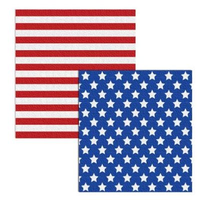 24 Pcs 4th of July American Flag Patriotic Paper Napkins Party Supplies Disposable USA Stars and Strips Red White and Blue Napkins