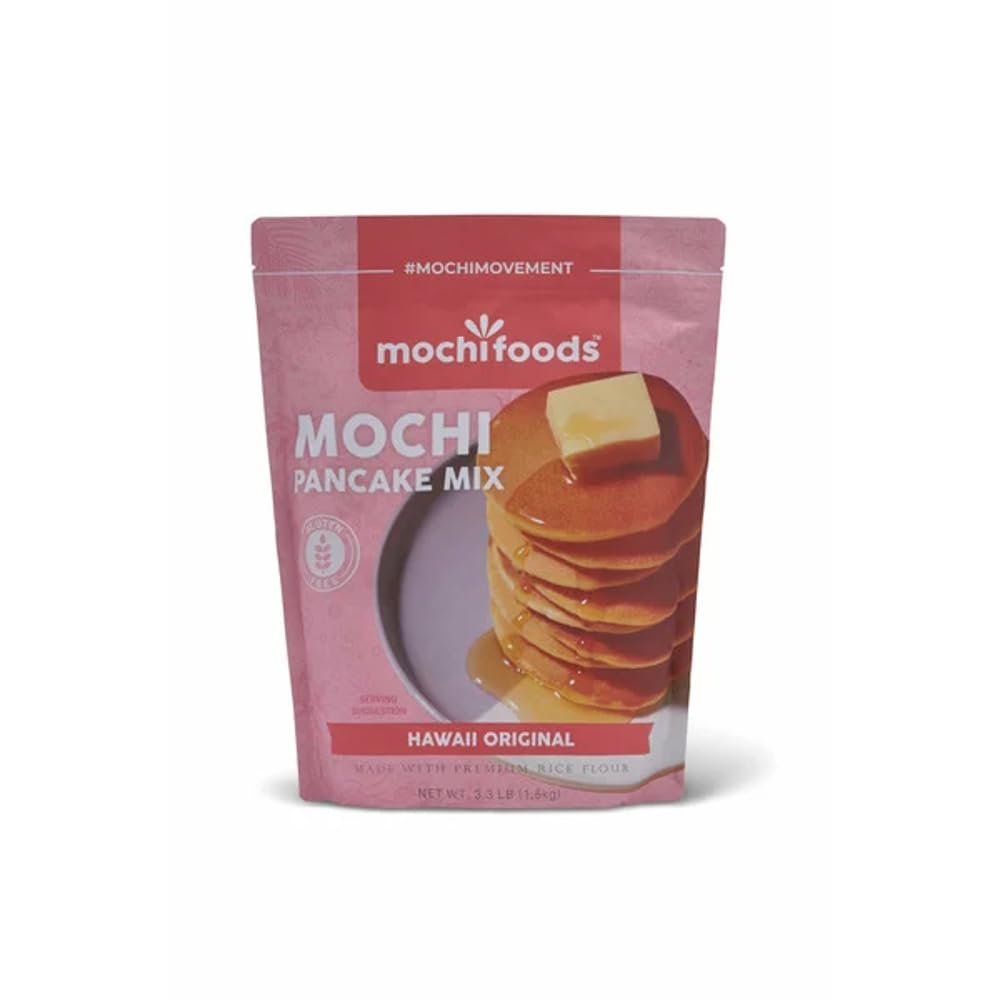 Mochi Foods Hawaii Original Mochi Pancake Mix - Light, Fluffy - Elevate Your Breakfast Game with Irresistible Chewiness 3.3 lb.