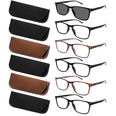 ZONLON 6 Pack Reading Glasses for Women Men, Spring Hinge Eyeglasses Blue Light Blocking Anti Eyestrain Computer Readers (3Black2Demi1Gray, 3.00, multiplier_x)