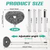 Ceiling Fan Cleaner Duster,Reusable Microfiber Ceiling Fan Blade Cleaner Duster with Extendable Long Handle Removable 13 to 48 in for Cleaning Bookshelves,Door,Window Top (Gray) view 2