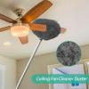 Ceiling Fan Cleaner Duster,Reusable Microfiber Ceiling Fan Blade Cleaner Duster with Extendable Long Handle Removable 13 to 48 in for Cleaning Bookshelves,Door,Window Top (Gray) view 3