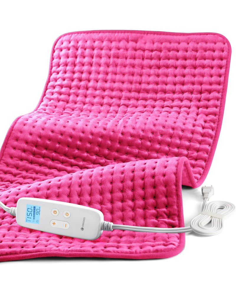 Pink Heating Pad for Period Cramps, CooCoCo FSA Wearables Large Heated Pad, HSA Store Eligible Menstrual Heat Pad, Cute Hot Pad for Back Pain Relief, College Dorm Essentials for Girls