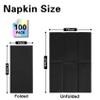 100 Pack Black Paper Napkins, Disposable Linen-Feel Guest Towels Cloth-Like Hand Towels, Soft, Absorbent, Paper Hand Napkins for Kitchen, Bathroom, Parties, Weddings, Dinners - 12" x 17" view 2
