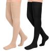 2Pairs Ktinnead 20-30mmHg Thigh High Compression Stockings for Women, Closed-Toe Thigh High Compression Socks, Medical Compression Stockings for Pregnant, Teacher, Doctor, Varicose Veins, lymphedema view 1