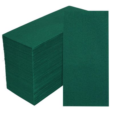 100 Pack Dark Green Paper Napkins, Disposable Linen-Feel Guest Towels Cloth-Like Hand Towels, Soft, Absorbent, Paper Hand Napkins for Christmas, Bathroom, Parties, Weddings, Dinners - 12" x 17"