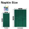 100 Pack Dark Green Paper Napkins, Disposable Linen-Feel Guest Towels Cloth-Like Hand Towels, Soft, Absorbent, Paper Hand Napkins for Christmas, Bathroom, Parties, Weddings, Dinners - 12" x 17" view 2